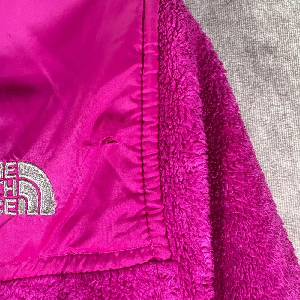 The North‎ Face Fleece Jacket Girls Size Large Pink Oso Hoodie Full Zip Hooded